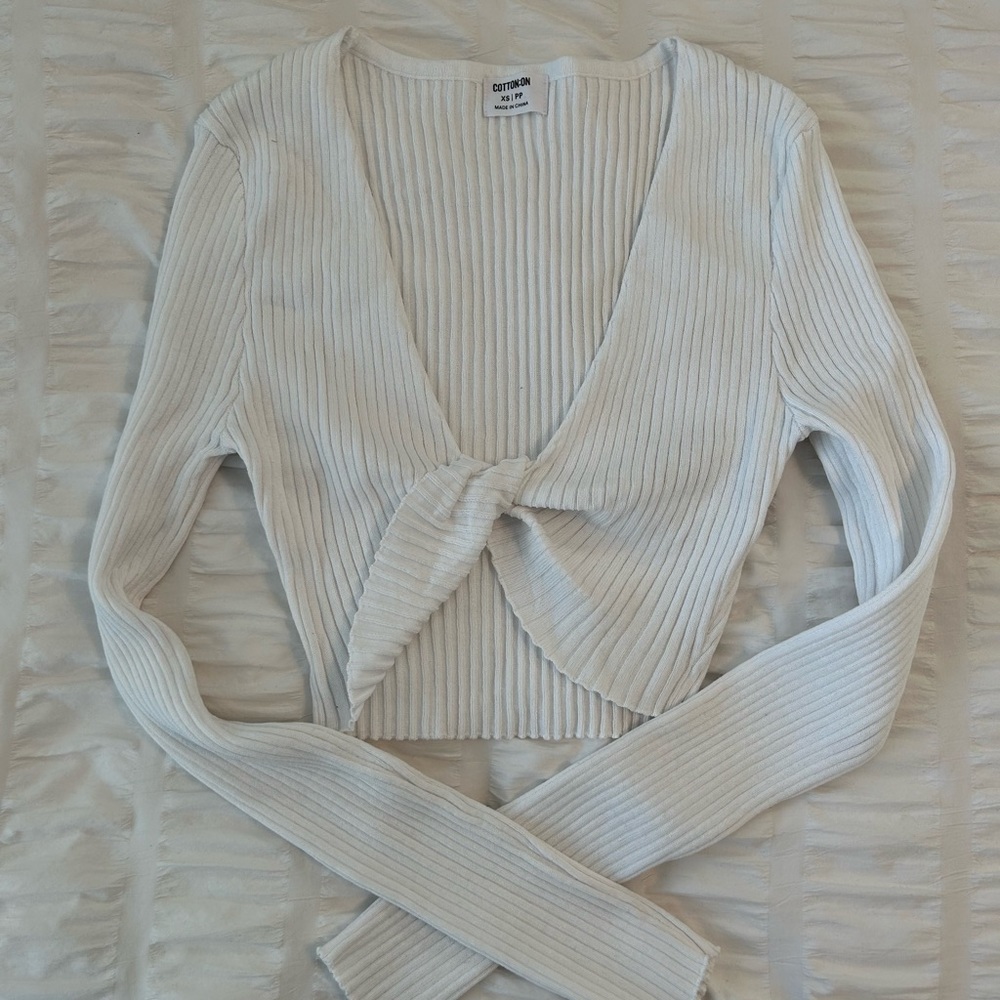 Cotton On Long Sleeve Twist Crop Top